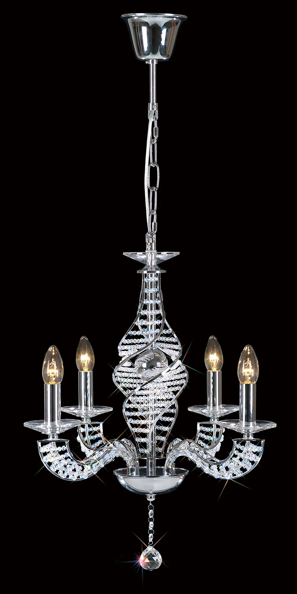 IL30354  Santo Crystal Pendant 4 Light